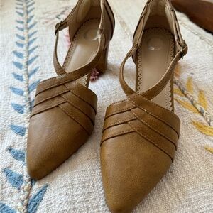 Vintage Style Strap Block Heels Size 8